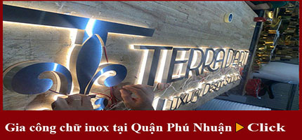 Gia công chữ inox tại quận Phú Nhuận