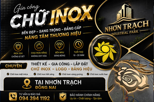 gia công chũ inox tại nhơn trạch