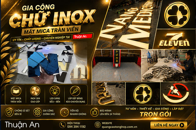 gia công chữ inox tại thuận an