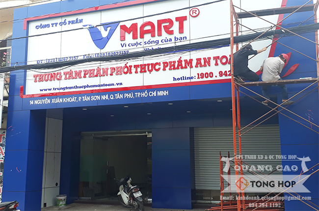 làm bảng hiệu alu chữ mica