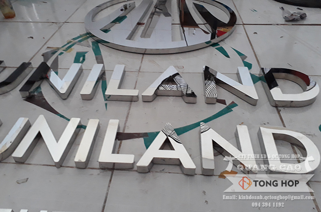 Làm chữ inox trắng 304