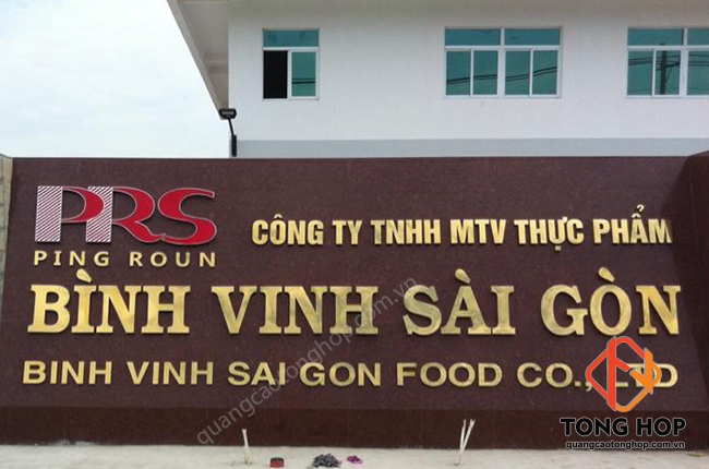 Bảng hiệu quảng cáo đá hoa cương Bình Vinh Sài Gòn đẹp tại Củ Chi
