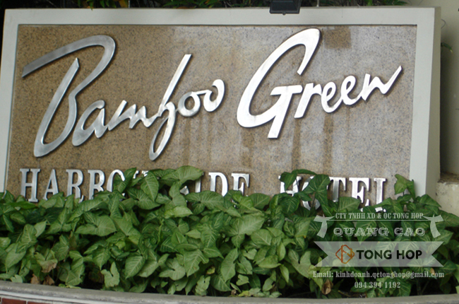 5 mẫu bảng hiệu đá hoa cương gắn chữ nổi inox đẹp