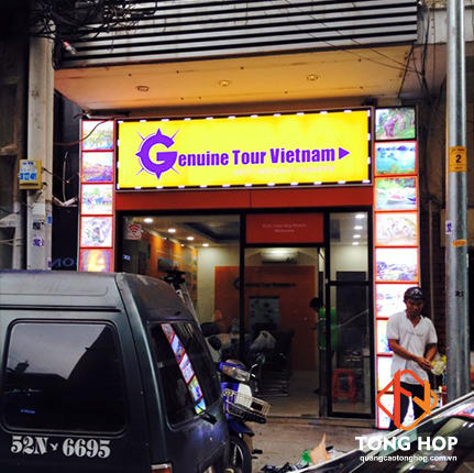 Bảng hiệu hộp đèn led công ty du lịch Genuine