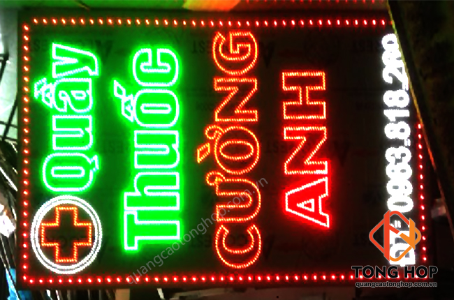bảng hiệu hộp đèn quầy, tiệm thuốc tây đẹp