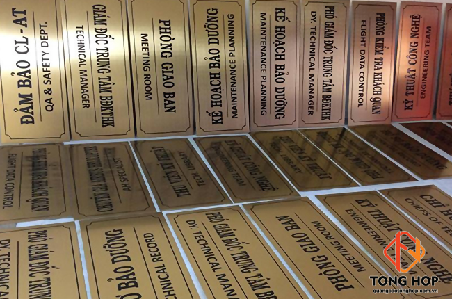 bảng tên phòng ban inox ăn mòn đẹp