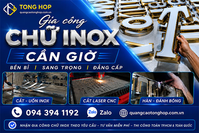 Gia Công Chữ Inox Tại Cần Giờ – Thi Công Chữ Inox Đẹp, Giá Xưởng