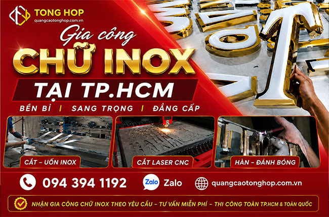 Gia Công Chữ Inox TP.HCM – Xưởng Gia Công Chữ Inox Giá Tận Xưởng, Thi Công Chuyên Nghiệp