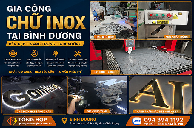 Gia Công Chữ Inox Tại Bình Dương – Thiết Kế Đẹp, Bền Bỉ, Giá Xưởng