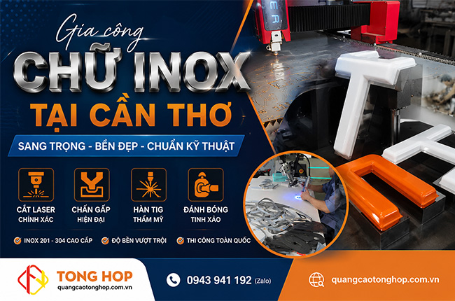Gia Công Chữ Inox Tại Cần Thơ – Bền Đẹp, Sang Trọng, Giá Xưởng