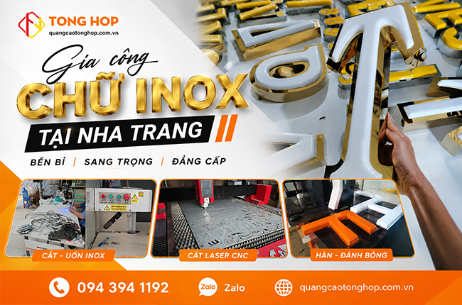 Gia Công Chữ Inox Tại Nha Trang – Bảng Hiệu Sang Trọng, Bền Đẹp Theo Thời Gian