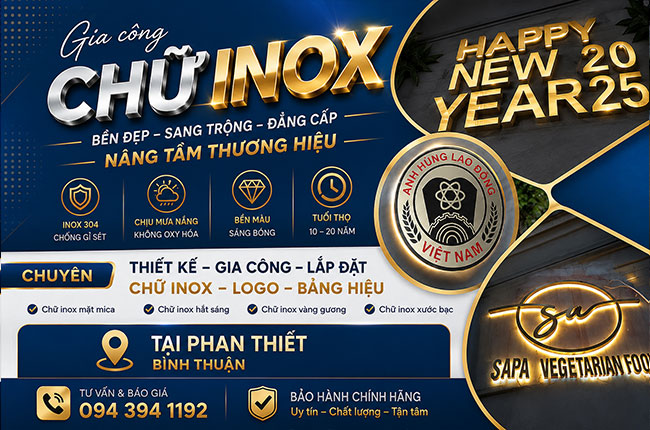 Gia Công Chữ Inox Tại Phan Thiết – Bảng Hiệu Sang Trọng Cho Khu Du Lịch Biển