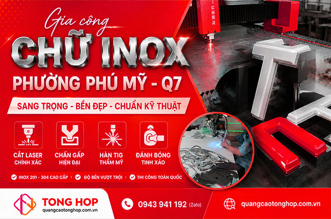 Gia công chữ inox phường Phú Mỹ – Quận 7