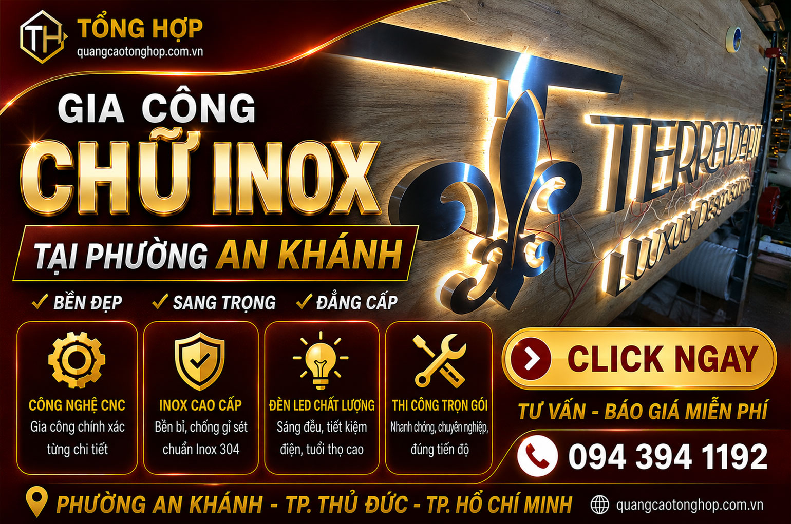 Gia Công Chữ Inox Tại Phường An Khánh – Đẹp, Bền, Sang Trọng
