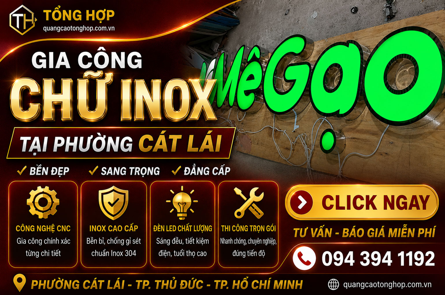 Gia Công Chữ Inox Tại Phường Cát Lái – Đẹp, Bền, Sang Trọng