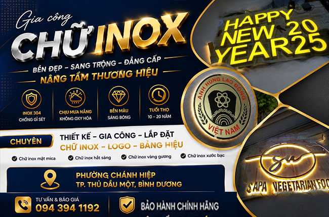 Gia Công Chữ Inox tại Phường Chánh Hiệp – Bình Dương (Giá Xưởng, Chuẩn Quảng Cáo)