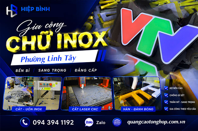 Gia Công Chữ Inox Tại Phường Linh Tây – Bảng Hiệu Inox Đẹp, Bền, Chuẩn Quảng Cáo