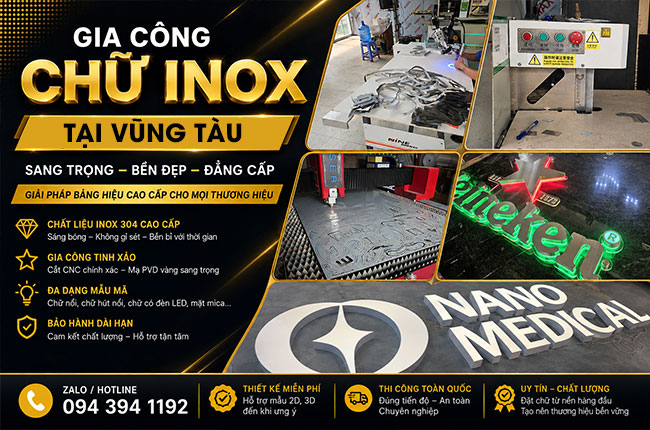 Gia Công Chữ Inox Tại Phường Thắng Tam – Thi Công Chuyên Nghiệp, Giá Tận Xưởng