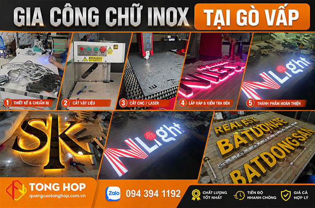 Gia Công Chữ Inox Tại Gò Vấp – Chữ Inox Đẹp, Bền, Giá Xưởng
