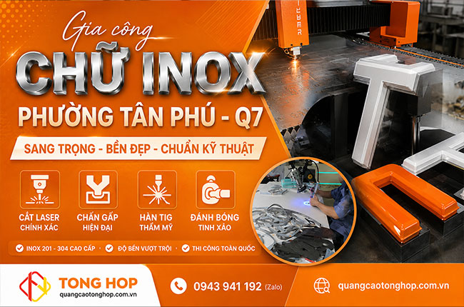 Gia Công Chữ Inox Tại Phường Tân Phú – Quận 7