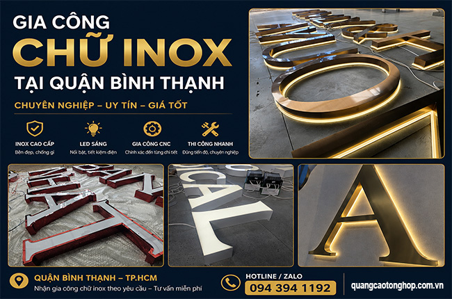 Gia Công Chữ Inox Tại Quận Bình Thạnh – Bền Đẹp, Sang Trọng, Giá Xưởng