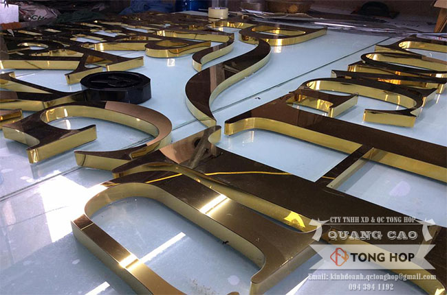 Gia công chữ inox vàng tại huyện củ chi