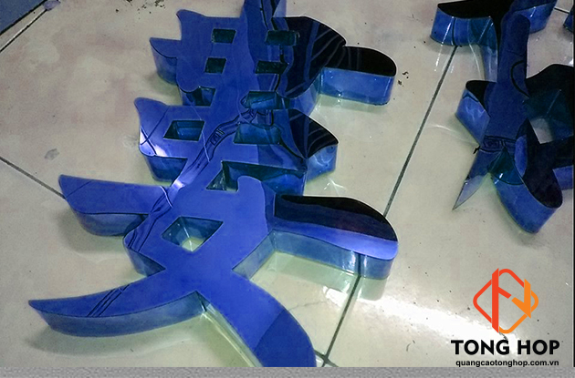 Gia công chữ inox xanh dương tại TPHCM