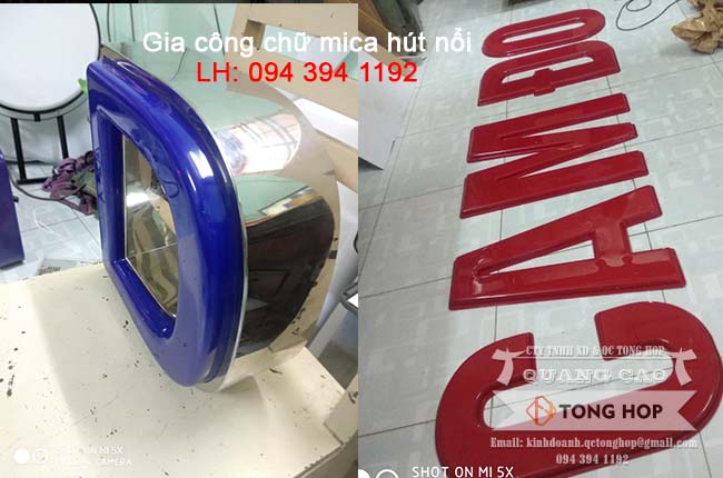 Gia công chữ mica hút nổi tại thủ đức