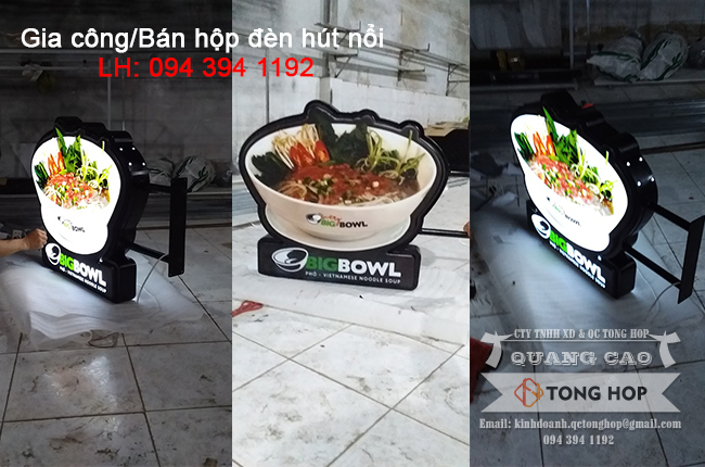 Gia công hộp đèn mica hút nổi tại Bình Dương