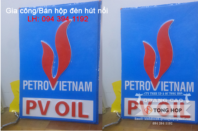 gia công hộp đèn mica hút nổi ngân hàng petrovietnam pv oil