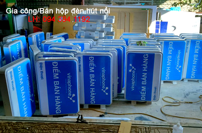 gia công hộp đèn mica hút nổi vinaphone