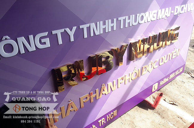 làm bảng hiệu chữ inox tại q8