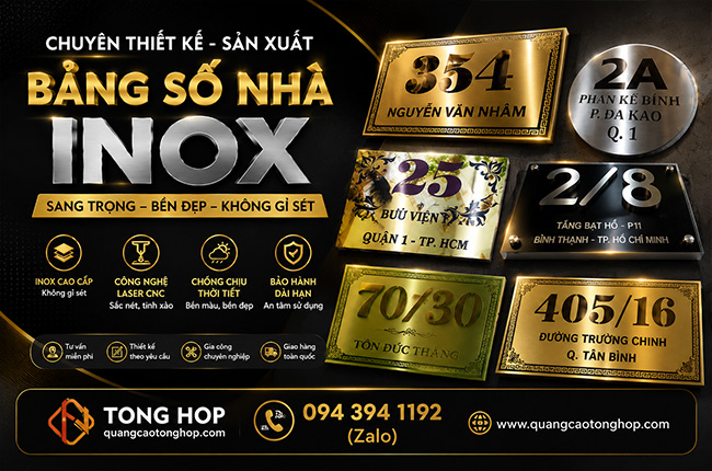 Làm Bảng Số Nhà Inox Tại Thủ Đức – Chuyên Nghiệp, Đẹp, Bền, Giá Tốt