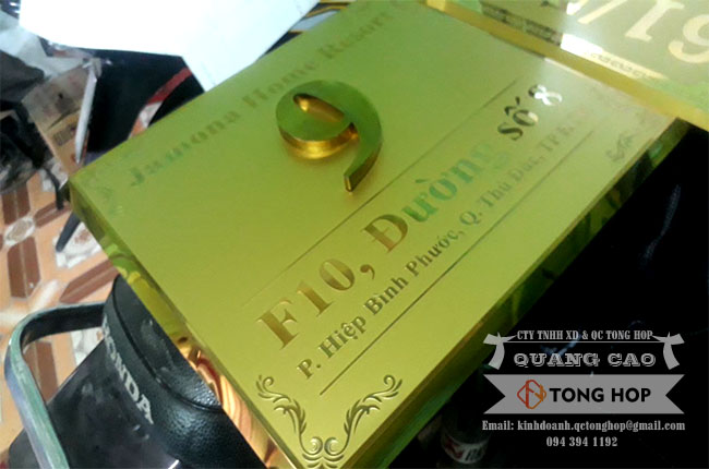 làm bảng số nhà inox sang trọng thủ đức