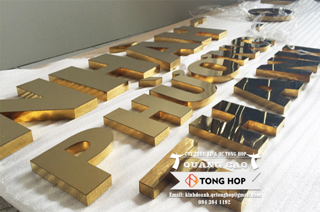 chữ inox vàng