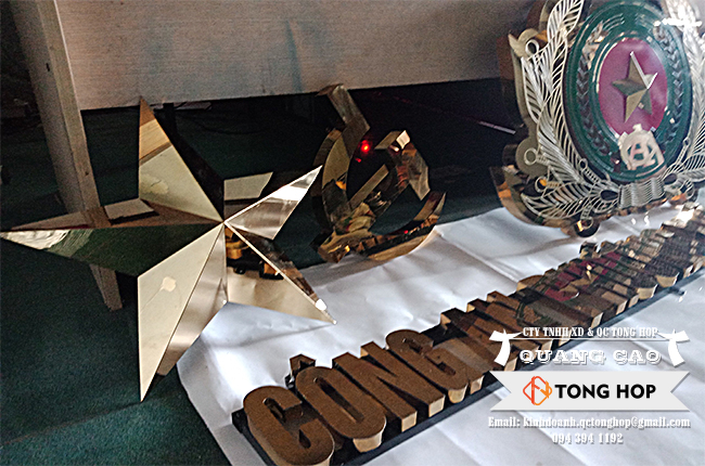 làm chữ inox vàng công an