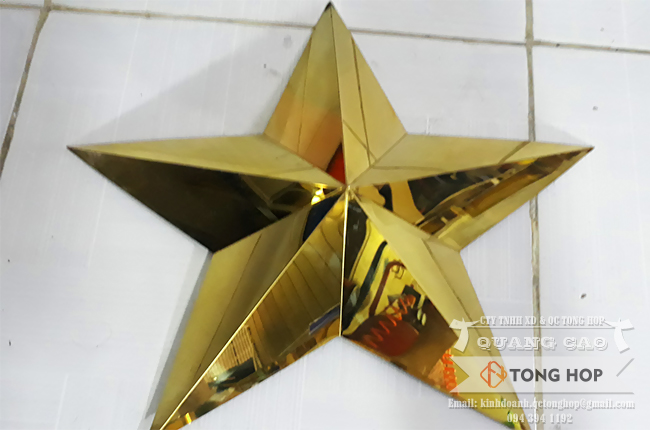 gia công làm ngôi sao búa liềm bằng inox vàng