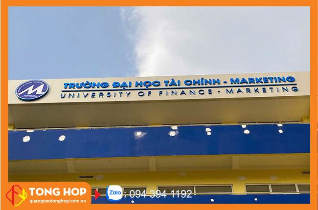 Thi công bảng hiệu Trường Đại học Tài chính – Marketing Quận Tân Bình – Chuẩn mực, bền đẹp, đúng quy định giáo dục